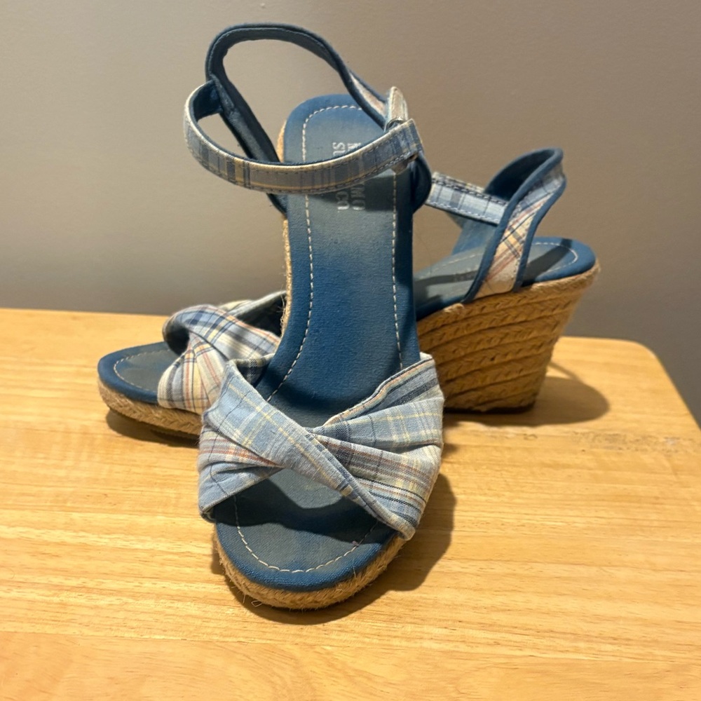Massimo Blue Plaid Espadrilles